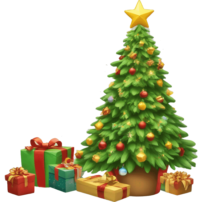 Christmas tree with gifts  emoji