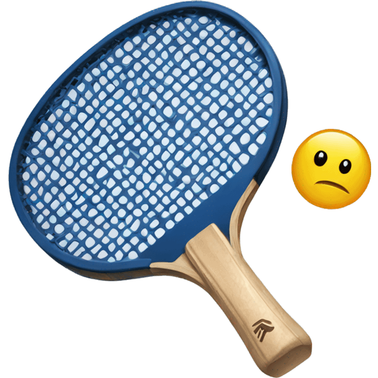 Ping pong racket with a smiling face emoji