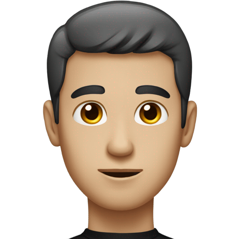 male portrait in black shirt skinny face emoji