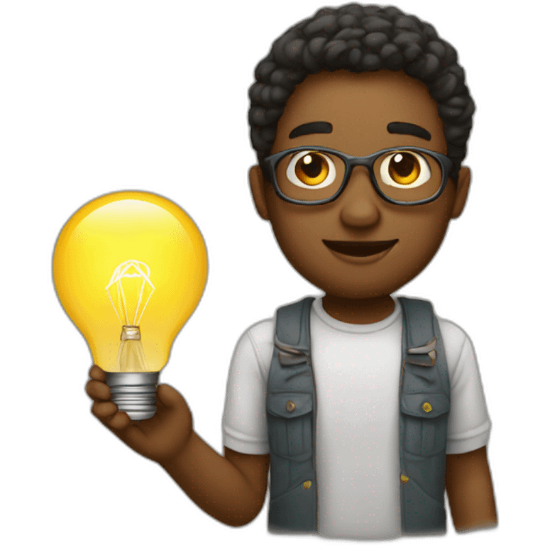 creative artist with bulb emoji