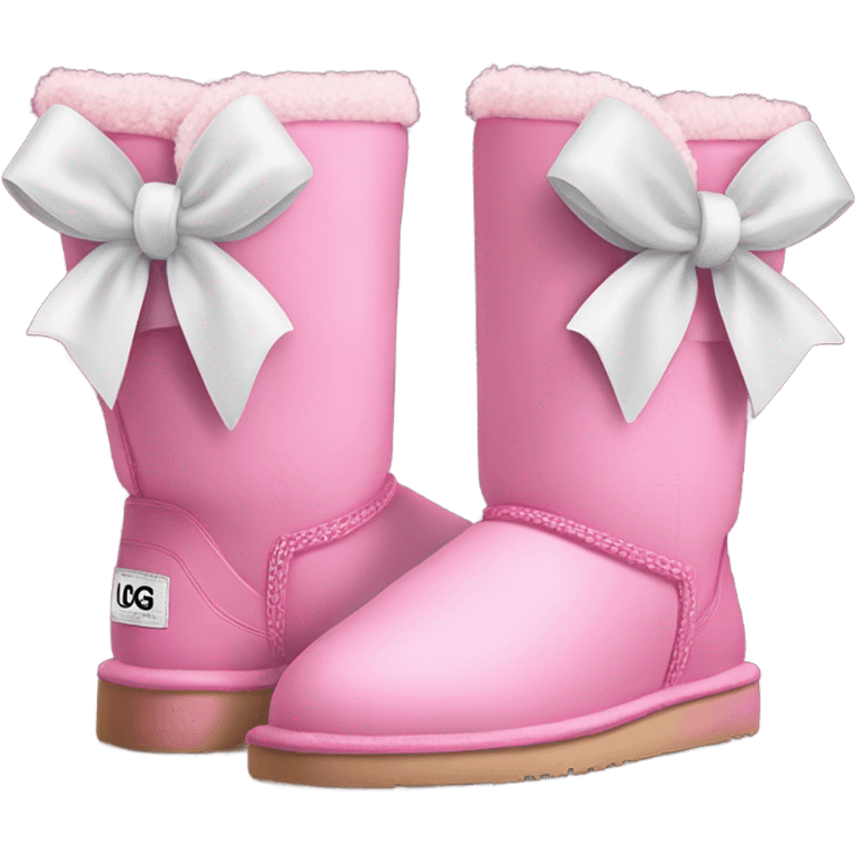 Pink uggs with a white bow emoji