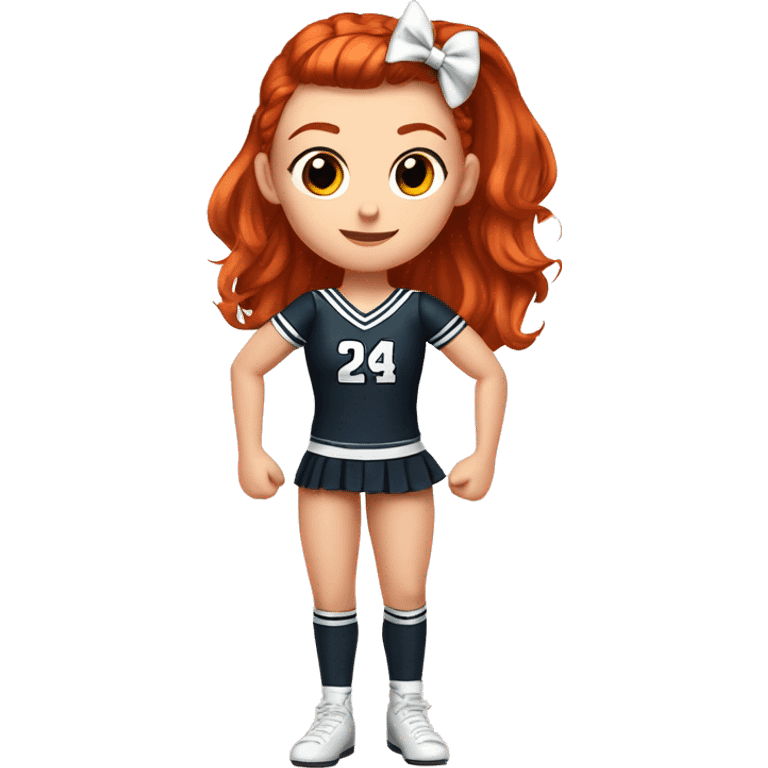 Redhead girl all star cheer full uniform high ponytail with a bow  emoji