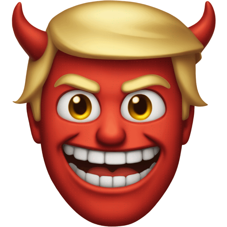 donald trump with devil smiling emoji