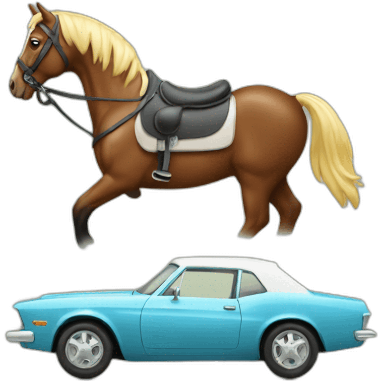 Cheval sur voiture emoji