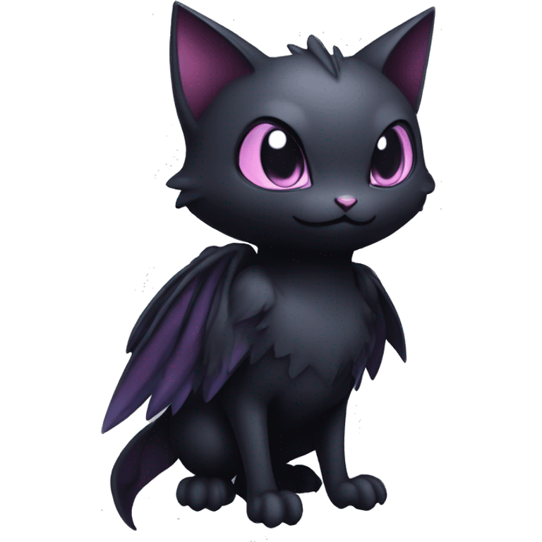 Cool Cute Edgy Dark Black Chibi Noibat-Cat-Pokémon-Fakémon-hybrid emoji