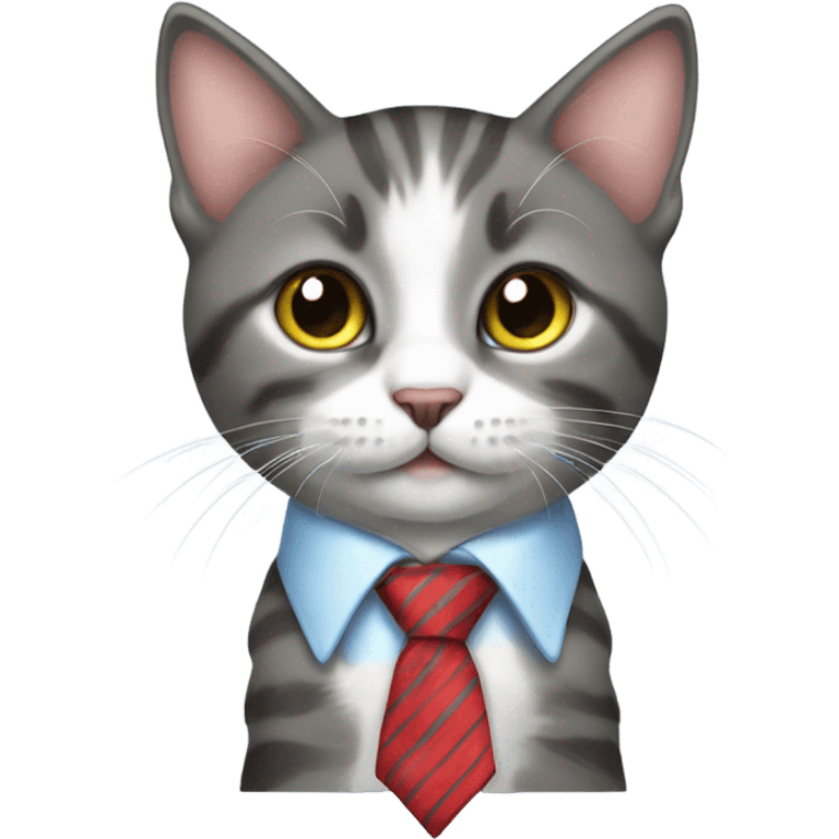 kitten wearing a tie emoji