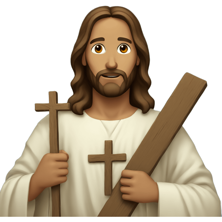 Jesus holding a cross emoji