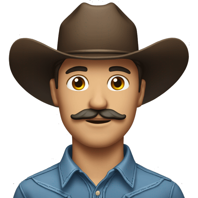 Brunette guy with mustache and cowboy hat  emoji