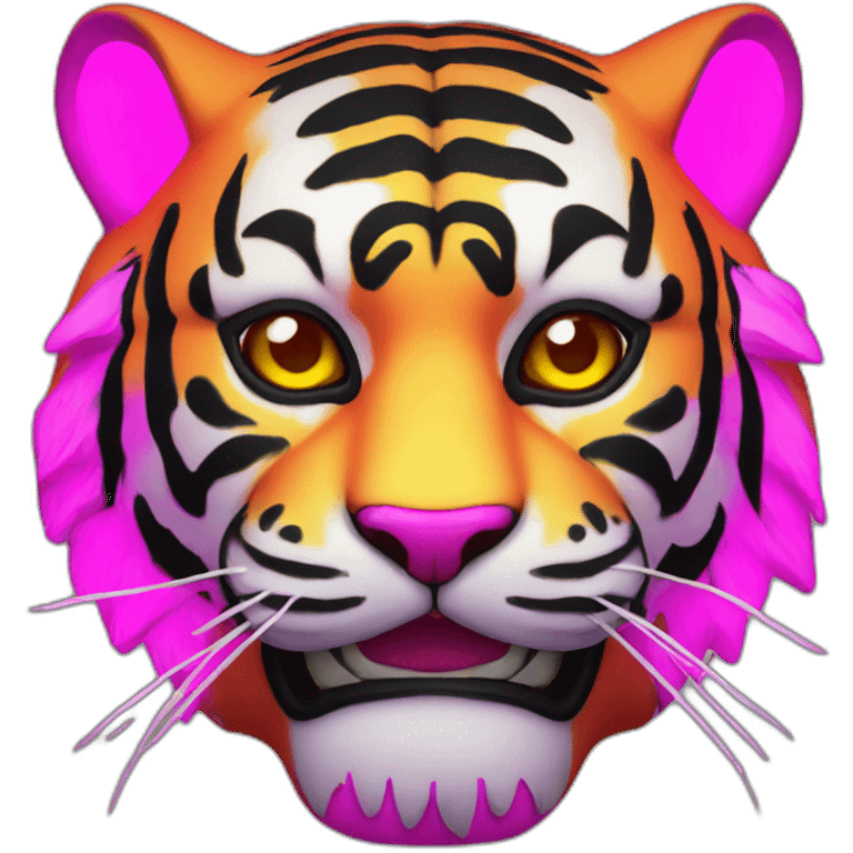 neon tiger Japanese mask emoji