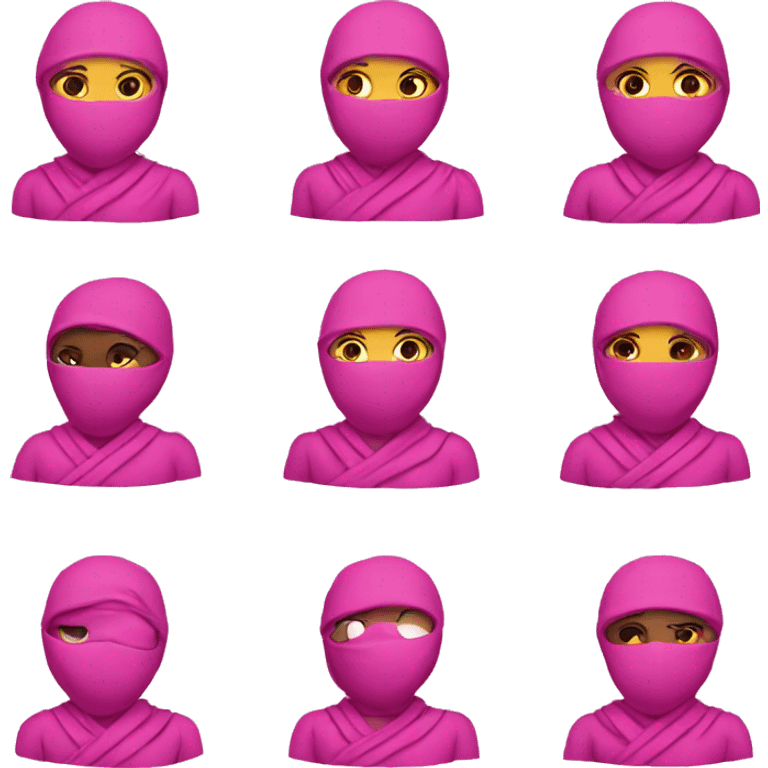 2 pink ninjas kissing emoji