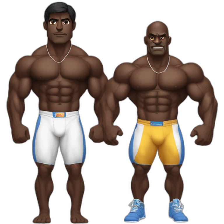 dark skinned Indian with ronnie Coleman physique emoji