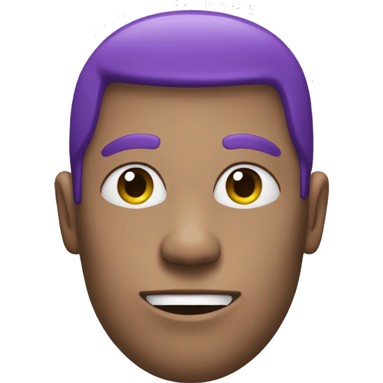 A human with his head looking like a thumb, and all in purple emoji