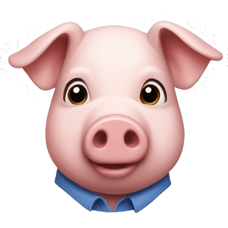 A pig wearing polo shirt and it's a PhD  emoji