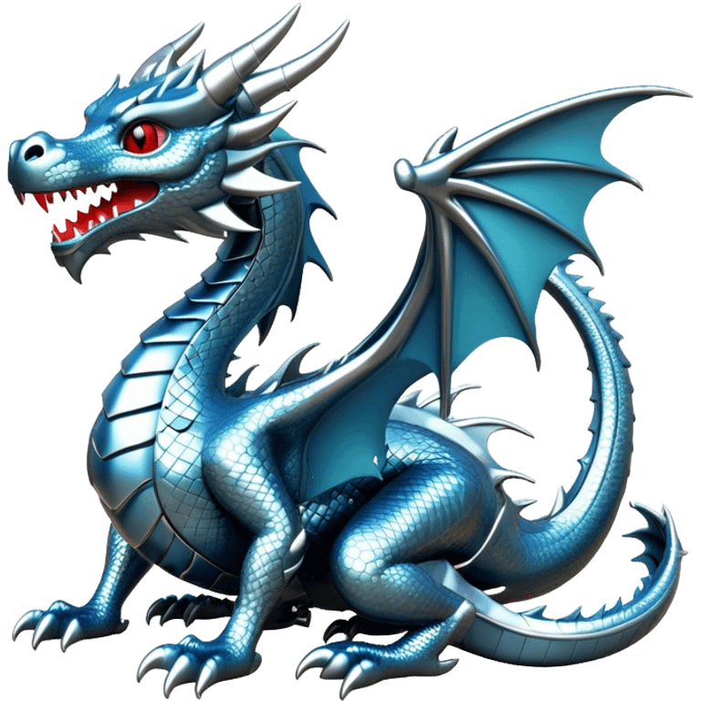 3d chrome plated dragon emoji