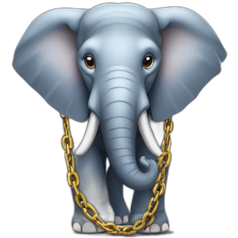 chained elephant emoji