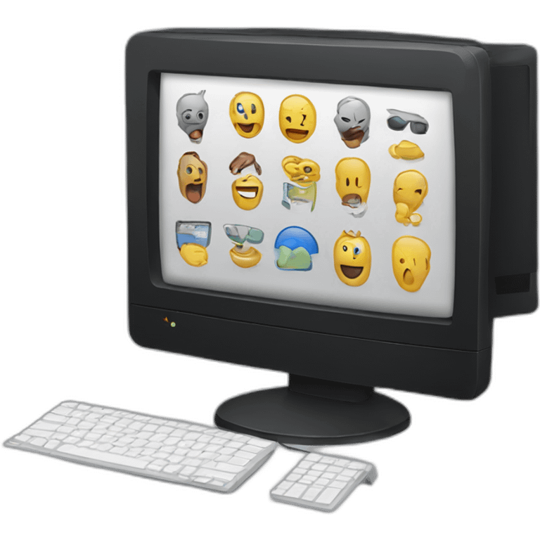 personal computer flat screen power on emoji