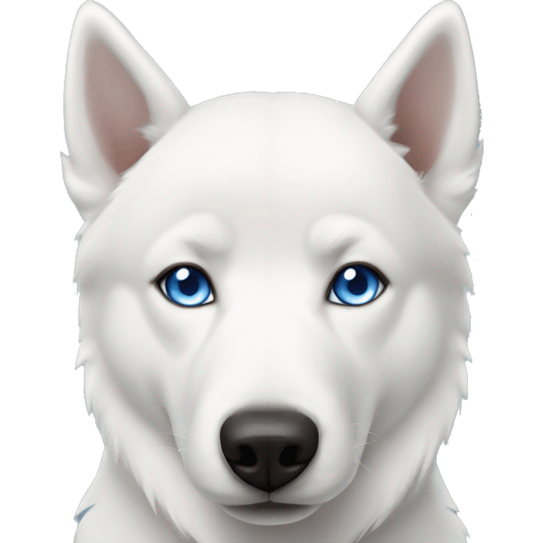 White husky with blue eyes emoji