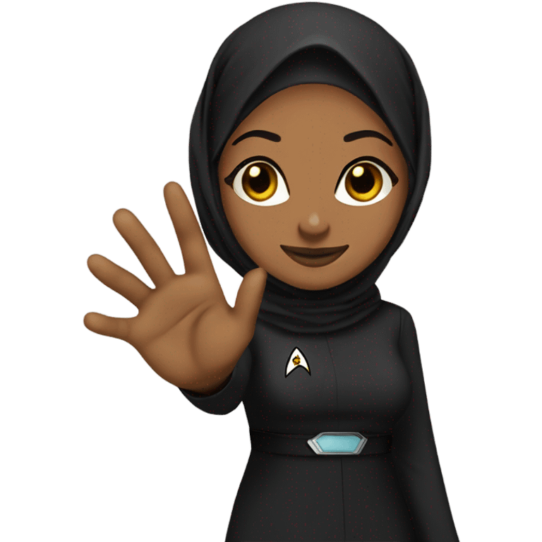 Black Hijabi Star Trek Vulcan salute emoji