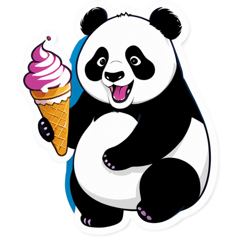 Panda eating ice cream emoji