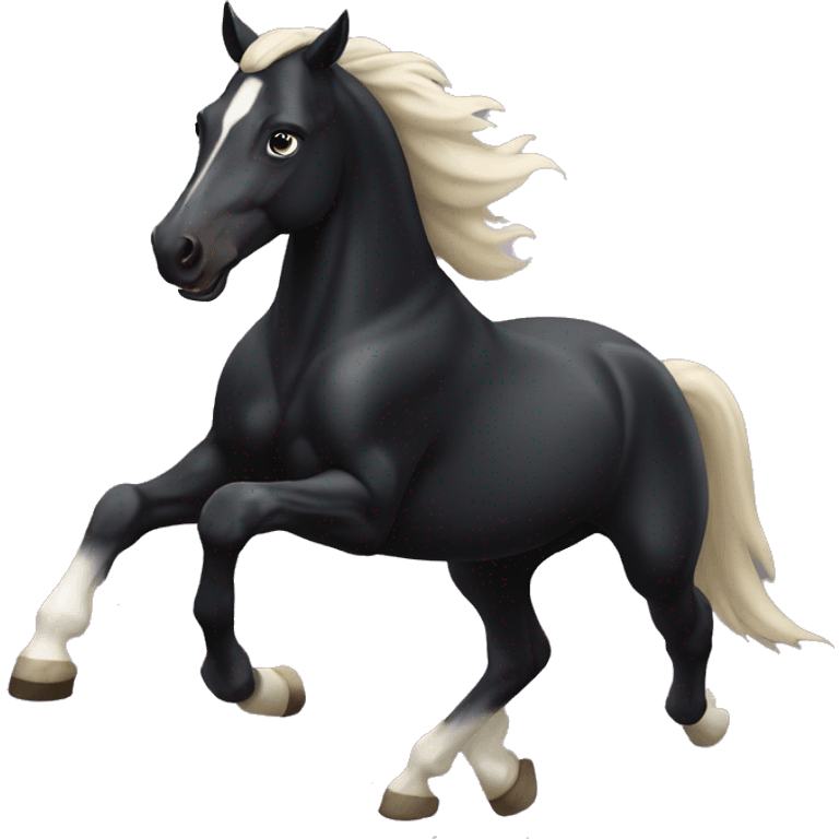 Black running horse emoji