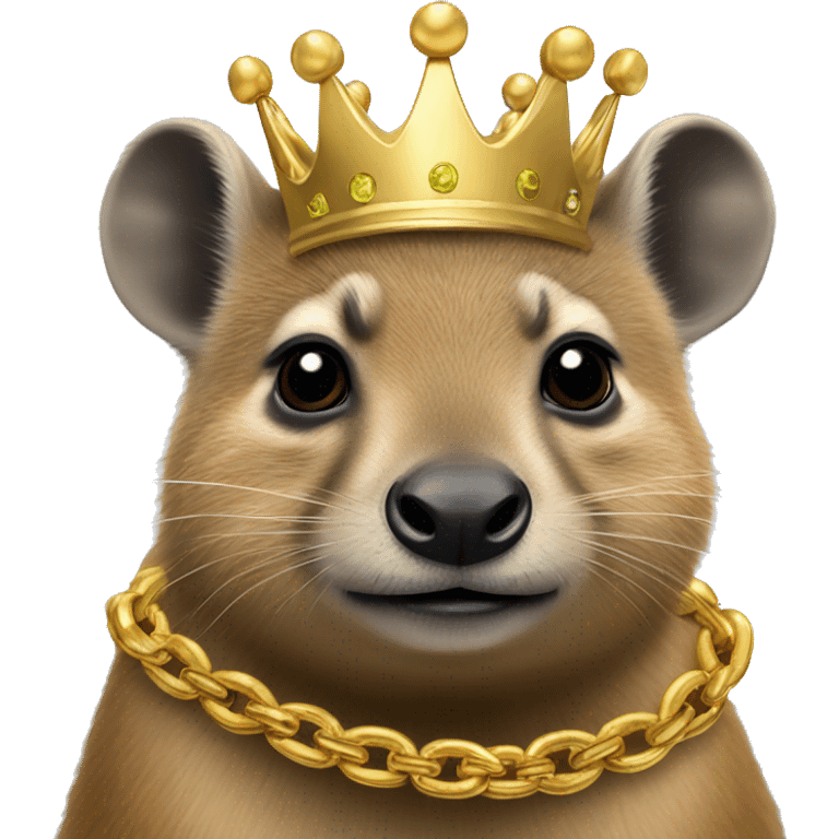 hyrax with a gold chain and a crown emoji