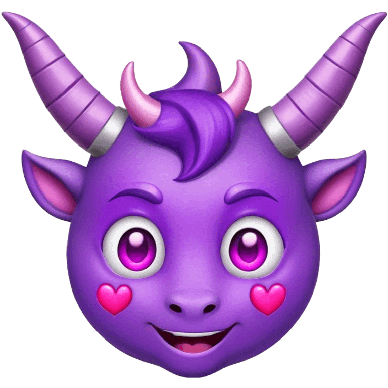 Happy Purple face with horns and heart eyes emoji