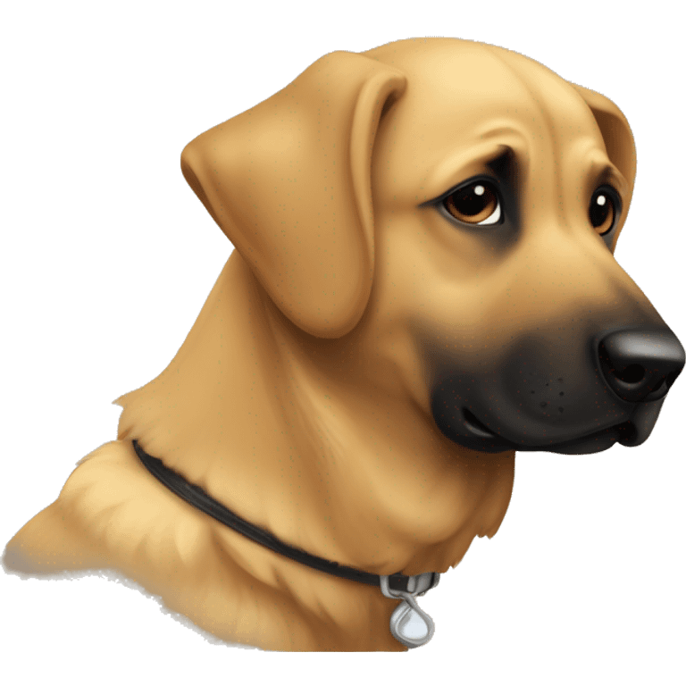 garçon blond qui fait un calin a un chien malinois emoji