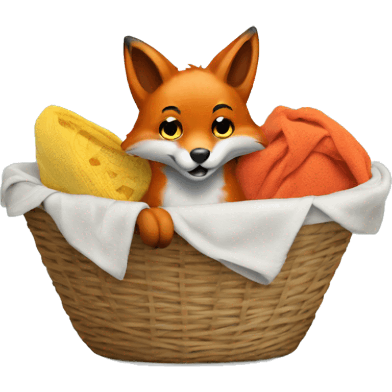 Fox in laundry basket emoji