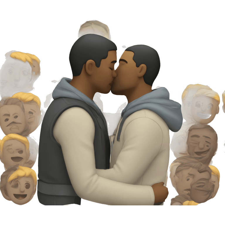 Man kissing man emoji