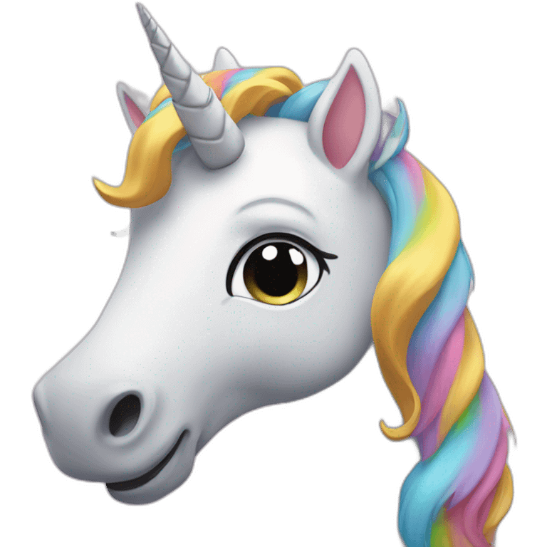 Cartoon unicorn flex emoji