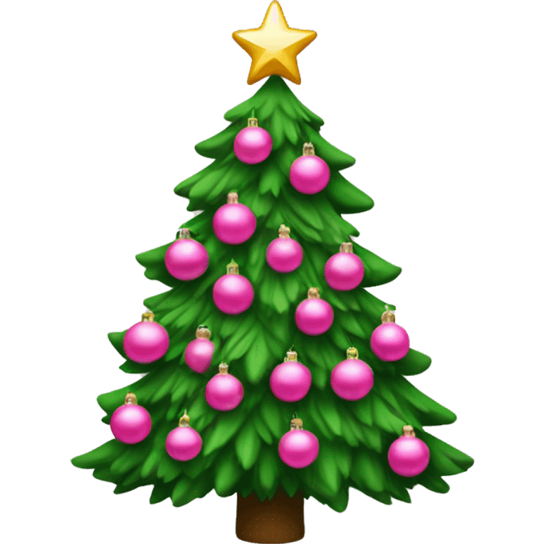 Christmas tree with pink ornaments emoji