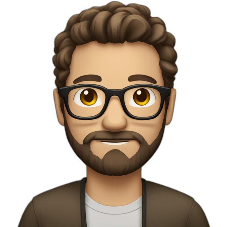 guy with tall beard and brown hair and glasses emoji