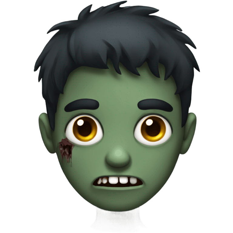 creepy boy zombie with medium dark hair emoji