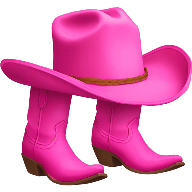 Pink cowboy hat and boots emoji