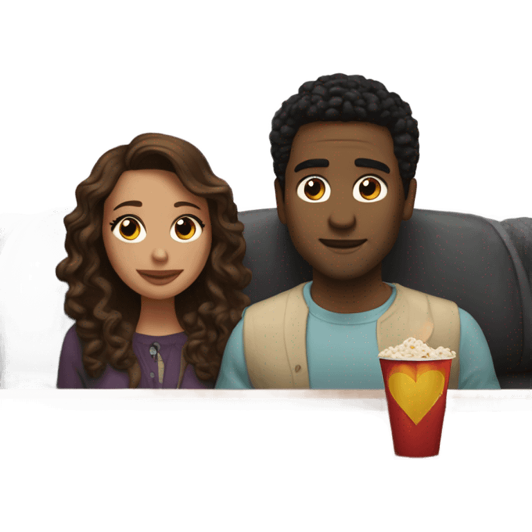 Romantic movie date for beautiful couple emoji