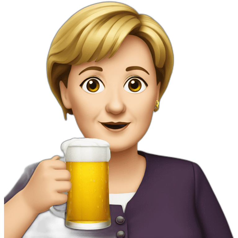 Angela merkel drinking beer emoji