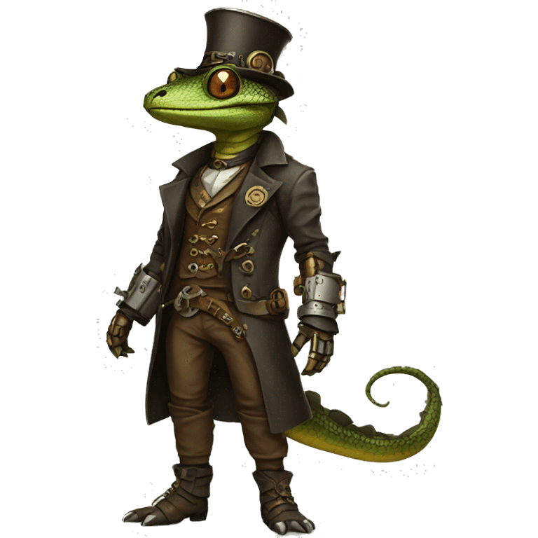 Steampunk reptile full body emoji