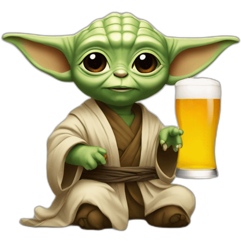 Bebe yoda qui prend une biere emoji