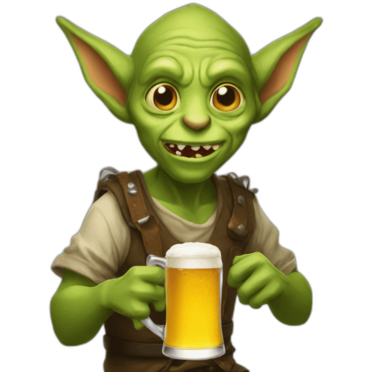 drinking beer goblin emoji