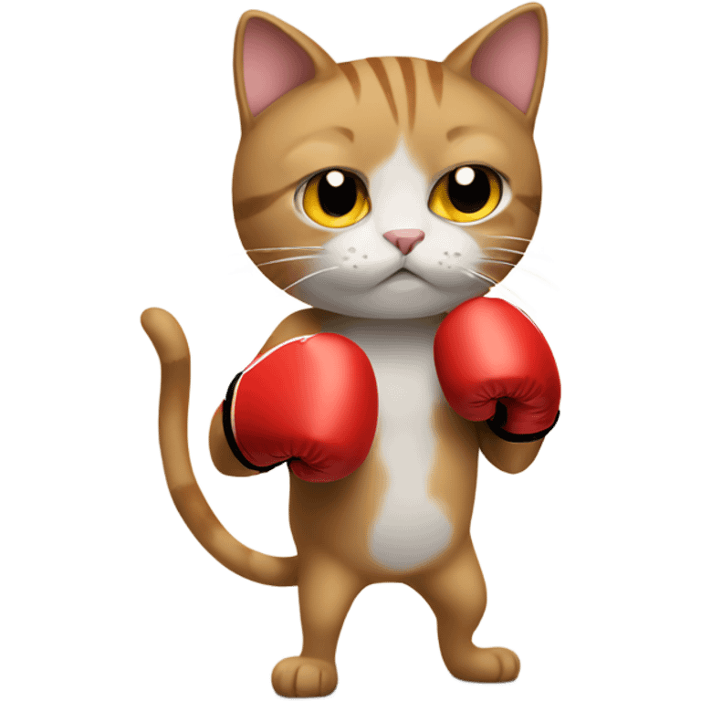 Cat with boxing gloves  emoji