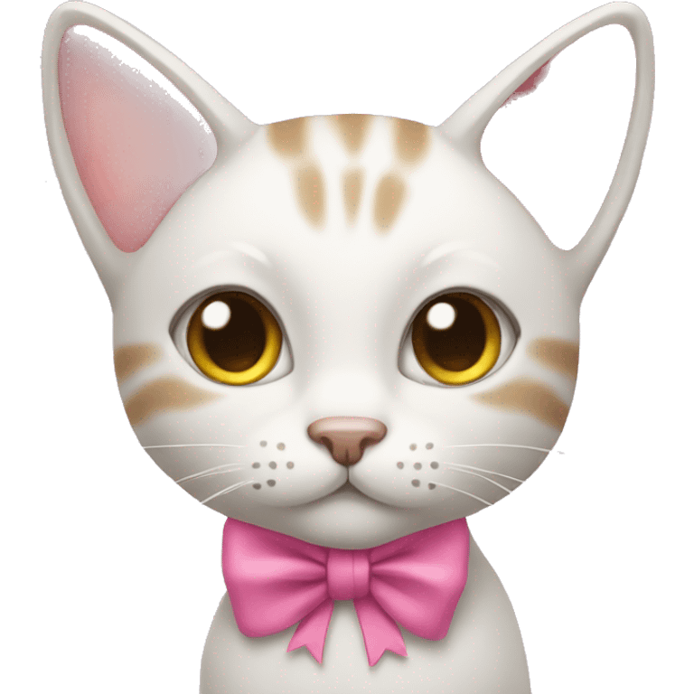 Cat with a pink bow  emoji