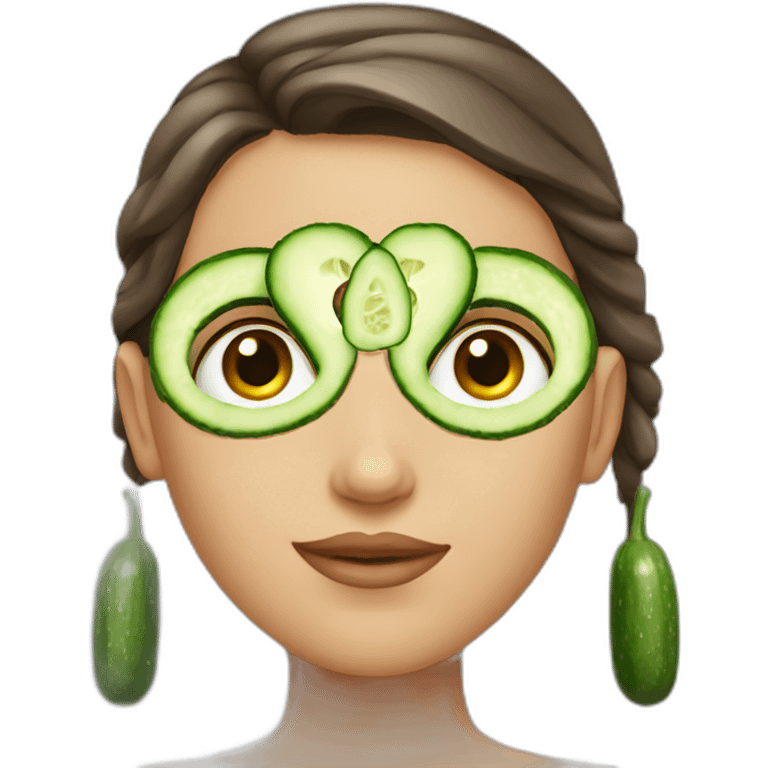 girl with cucumber on her eyes emoji