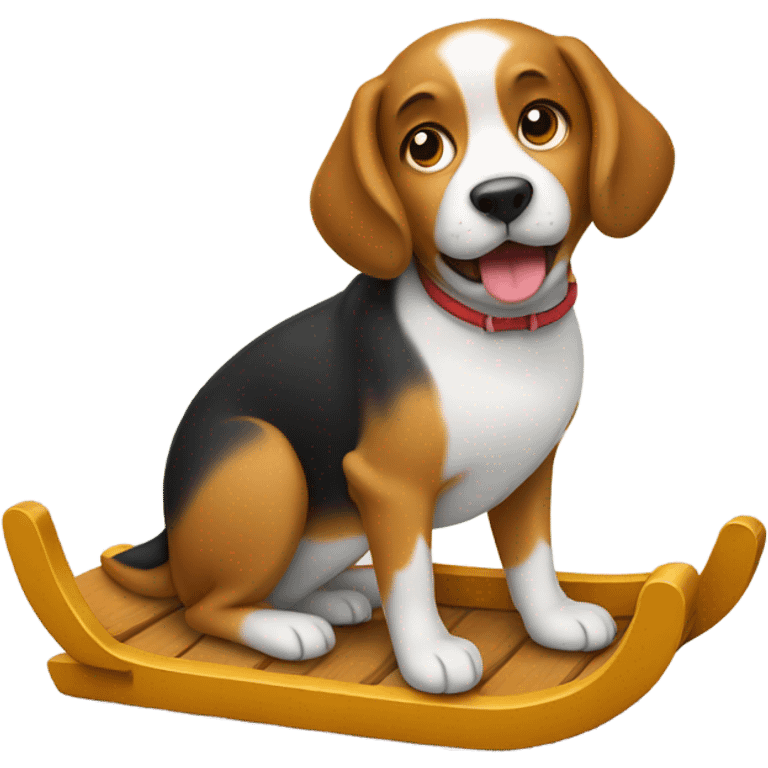 Dog on a sled emoji