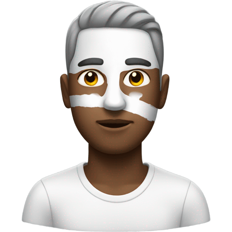 Guy with gray-white paint  on his eye emoji