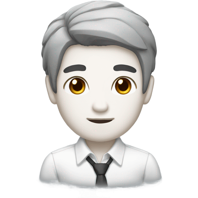 man from japan, white skin, black hair, formal shirt emoji