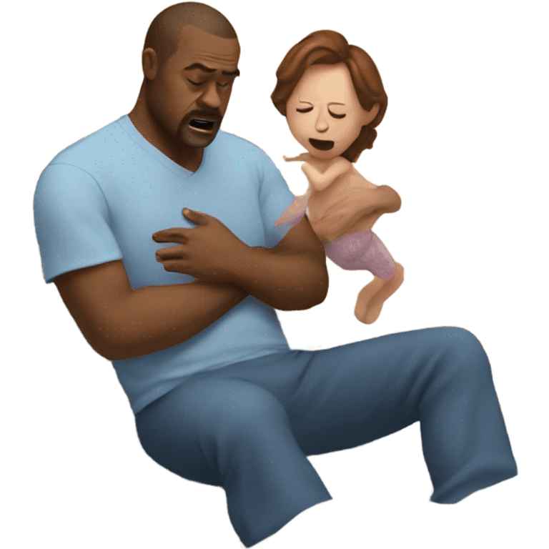 White dad freaking out while wife is during childbirth emoji