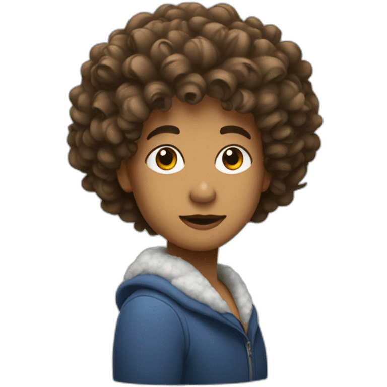 Personne avec cheveux bouclés emoji