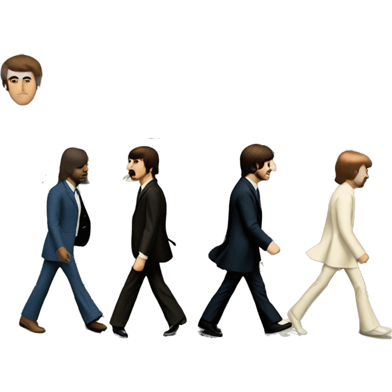 The Beatles in the Abbey Road emoji