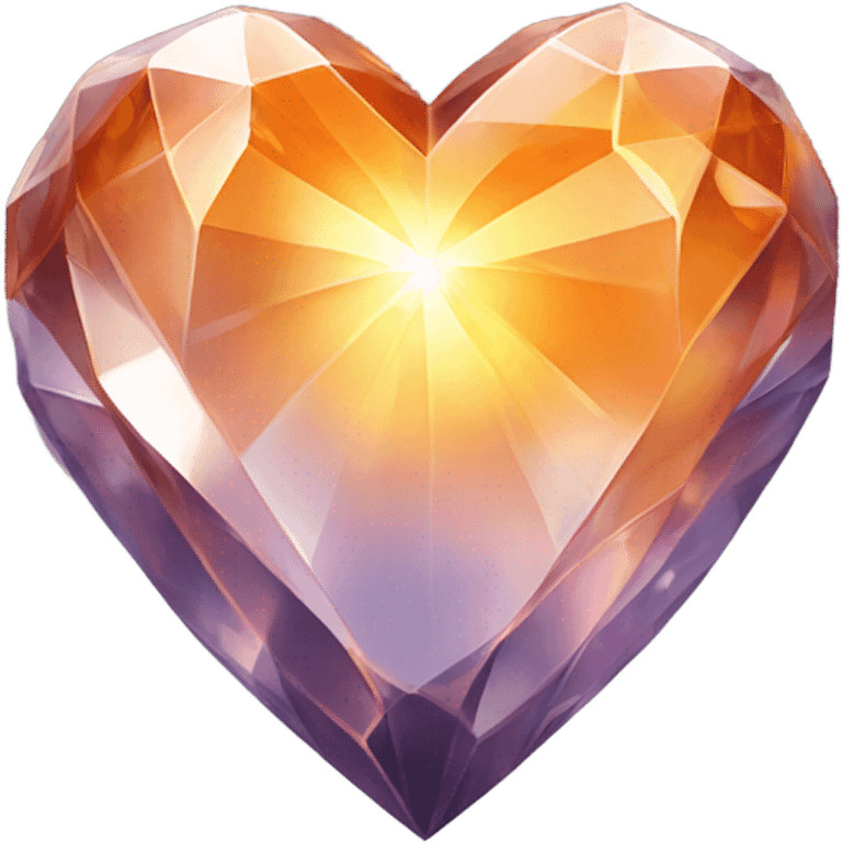 Orange crystal heart emoji