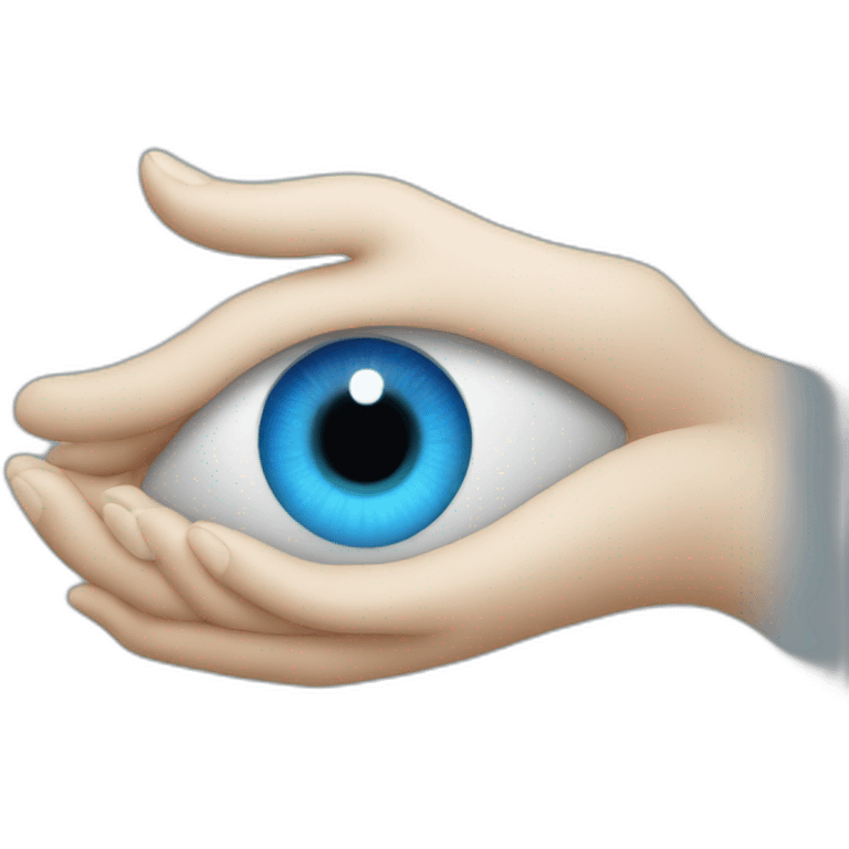 An eye in blue hand emoji